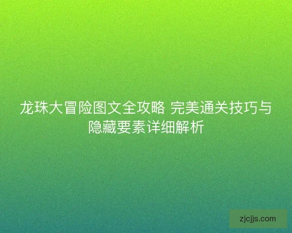 龙珠大冒险图文全攻略 完美通关技巧与隐藏要素详细解析